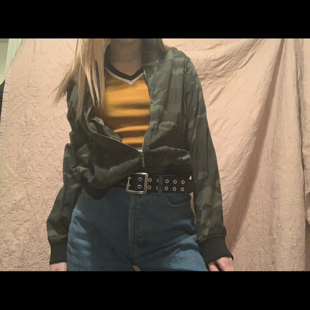 camo bomber jacket